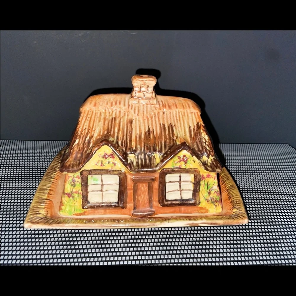 Cottage / Woods Themed Butter Tray 2- Piece - Price Brothers England Vintage